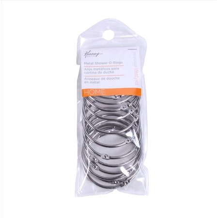Kenney Mfg Kenney Chrome Silver Steel Shower Curtain Rings 12 pk KN96004